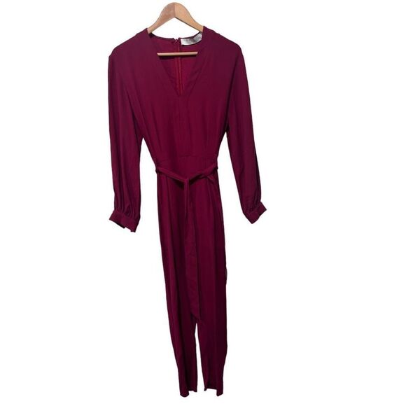 IRO Long Sleeve V-neck Overall Deep Red Jumpsuit size EU 34 Small Contemporary - Picture 1 of 14